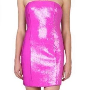 Jay Godfrey Fuschia sequin strapless mini dress 0 XS 00